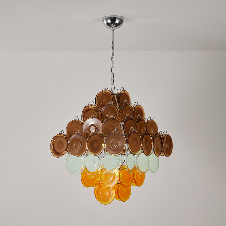 Retro Glass Disc Chandelier - Vakkerlight