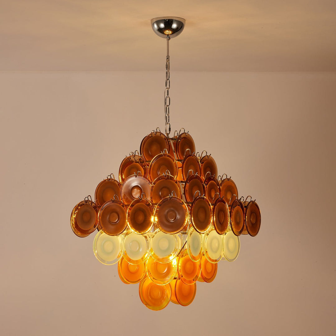 Retro Glass Disc Chandelier - Vakkerlight