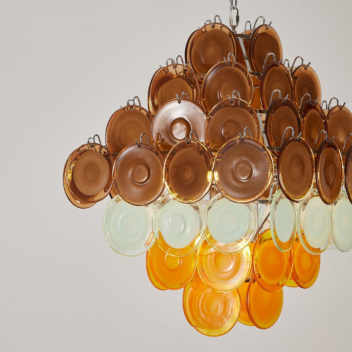 Retro Glass Disc Chandelier - Vakkerlight