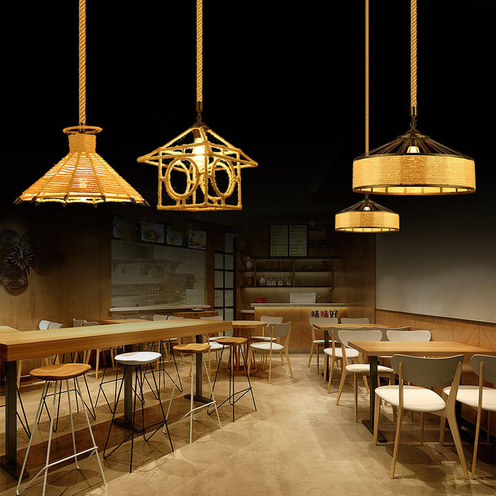 Retro Hemp Rope Exquisite Pendant Light - Vakkerlight