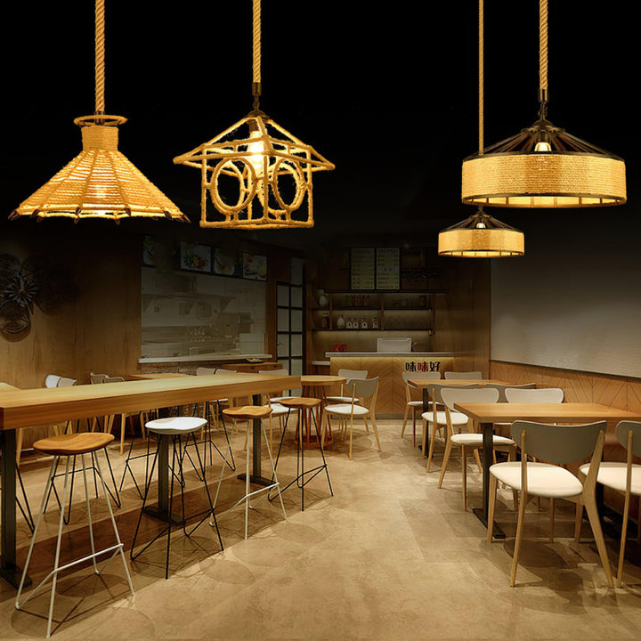 Retro Hemp Rope Exquisite Pendant Light - Vakkerlight