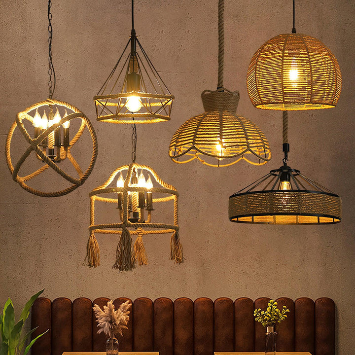 Retro Hemp Rope Exquisite Pendant Light - Vakkerlight