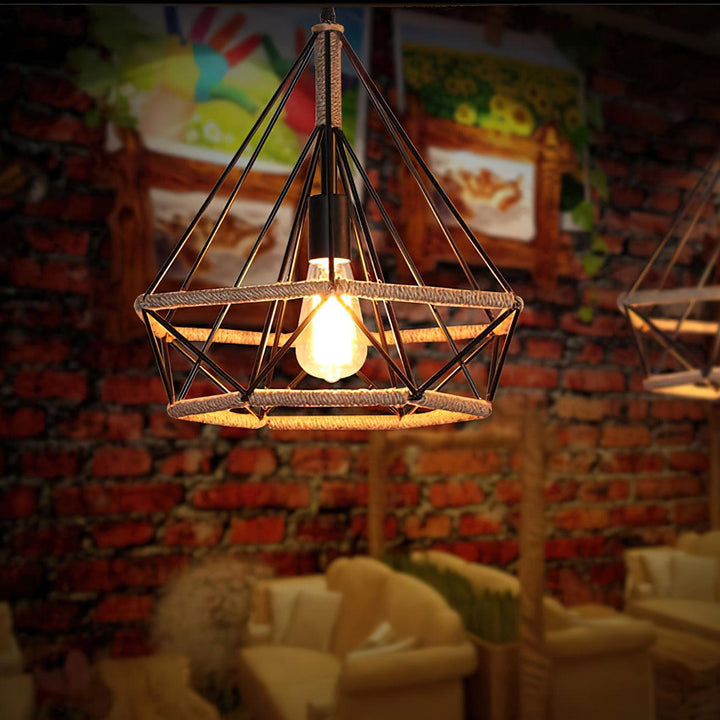 Retro Hemp Rope Interesting Pendant Light - Vakkerlight