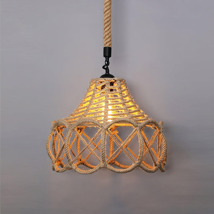 Retro Hemp Rope Interesting Pendant Light - Vakkerlight