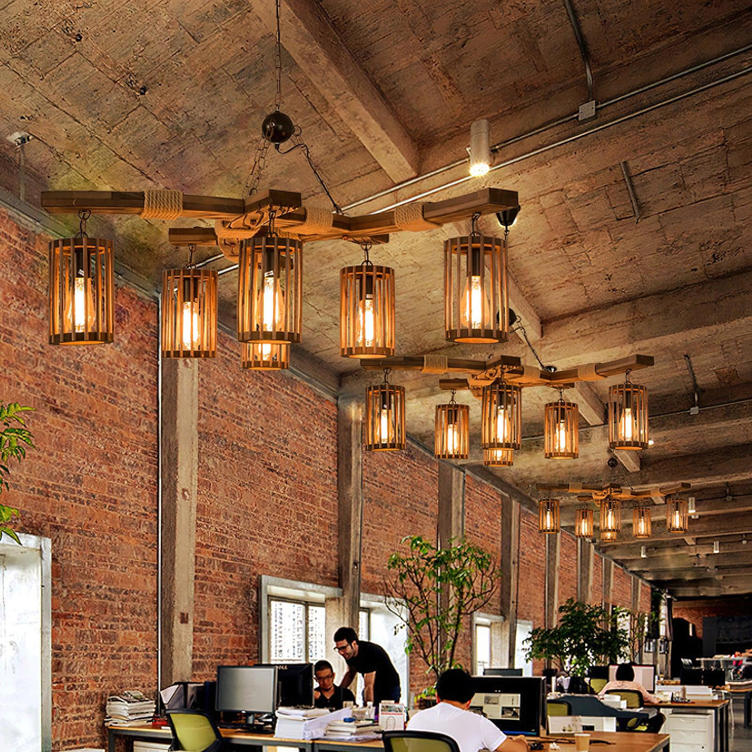 Retro Solid Wood Chandelier - Vakkerlight