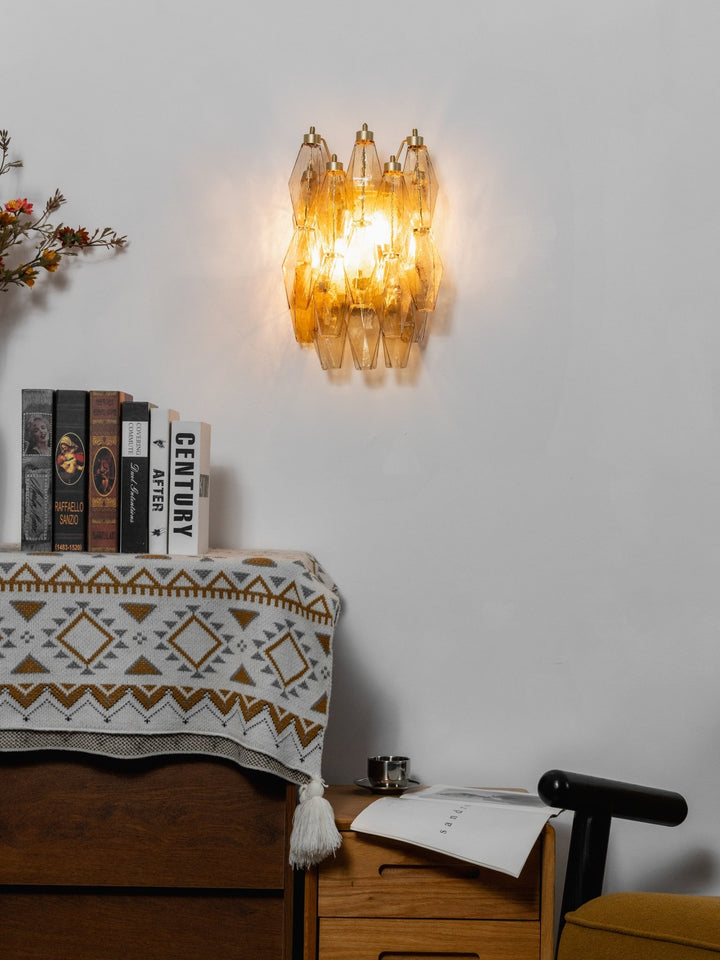 Rhombus Amber Glass Wall Lamp - Vakkerlight