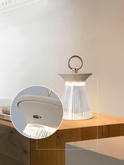 Ribbed Acrylic Built-in Battery Table Lamp - Vakkerlight