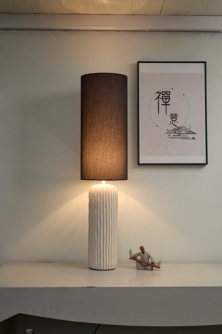 Ribbed Ceramic Column Table Lamp - Vakkerlight