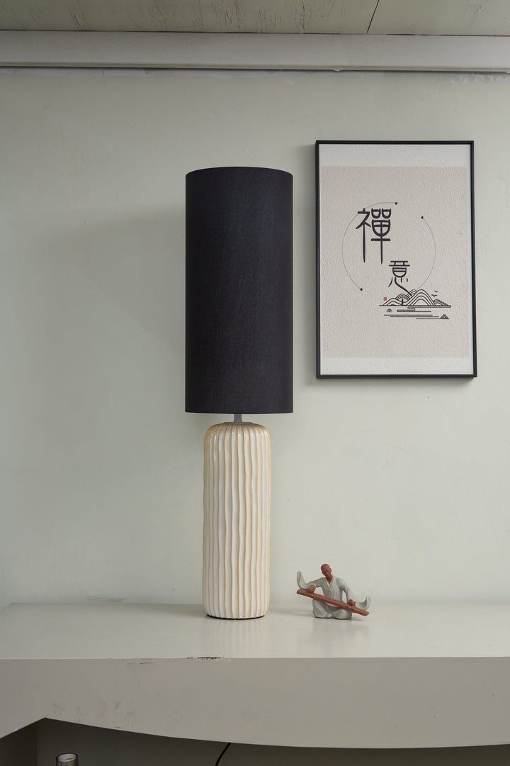 Ribbed Ceramic Column Table Lamp - Vakkerlight