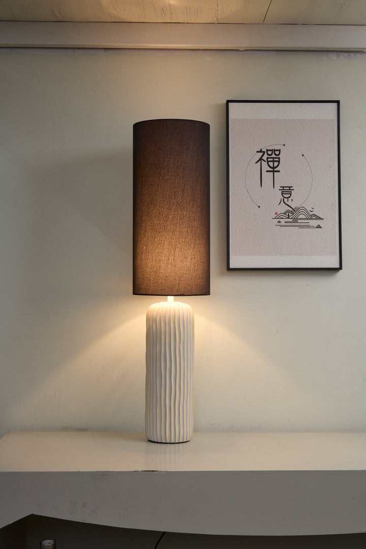 Ribbed Ceramic Column Table Lamp - Vakkerlight