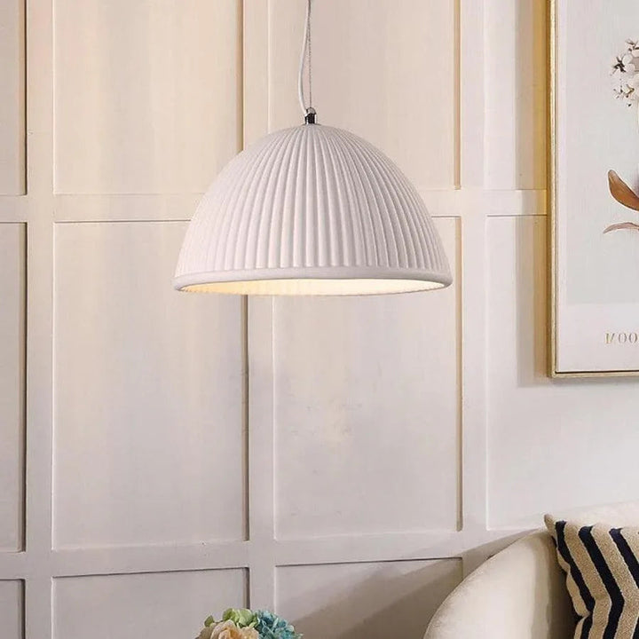 Ribbed Dome Pendant Light