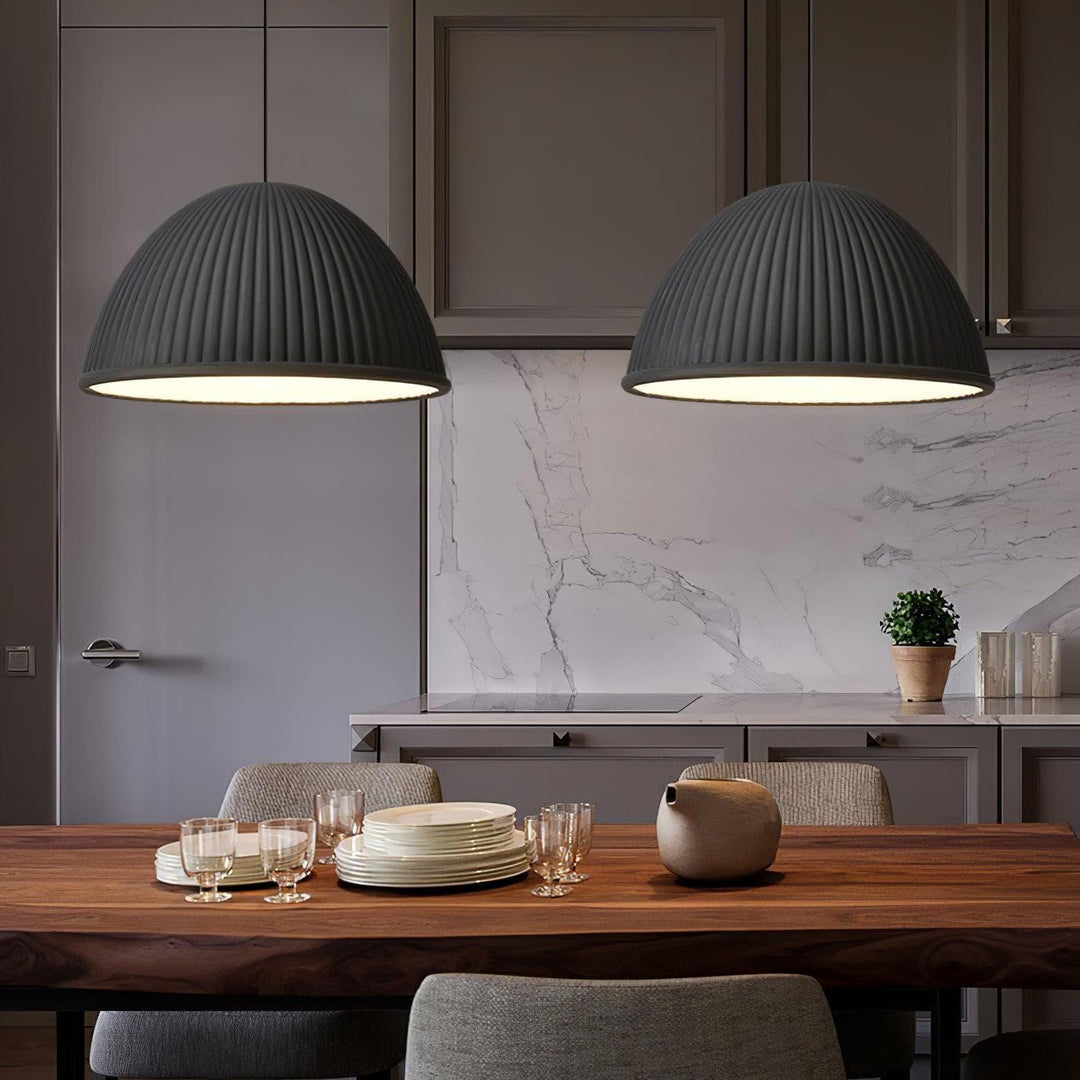 Ribbed Dome Pendant Light