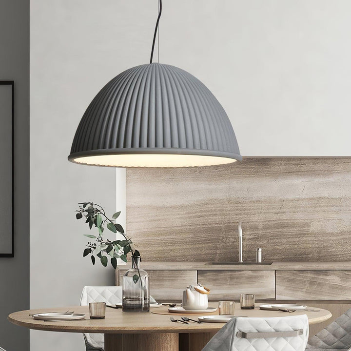 Ribbed Dome Pendant Light