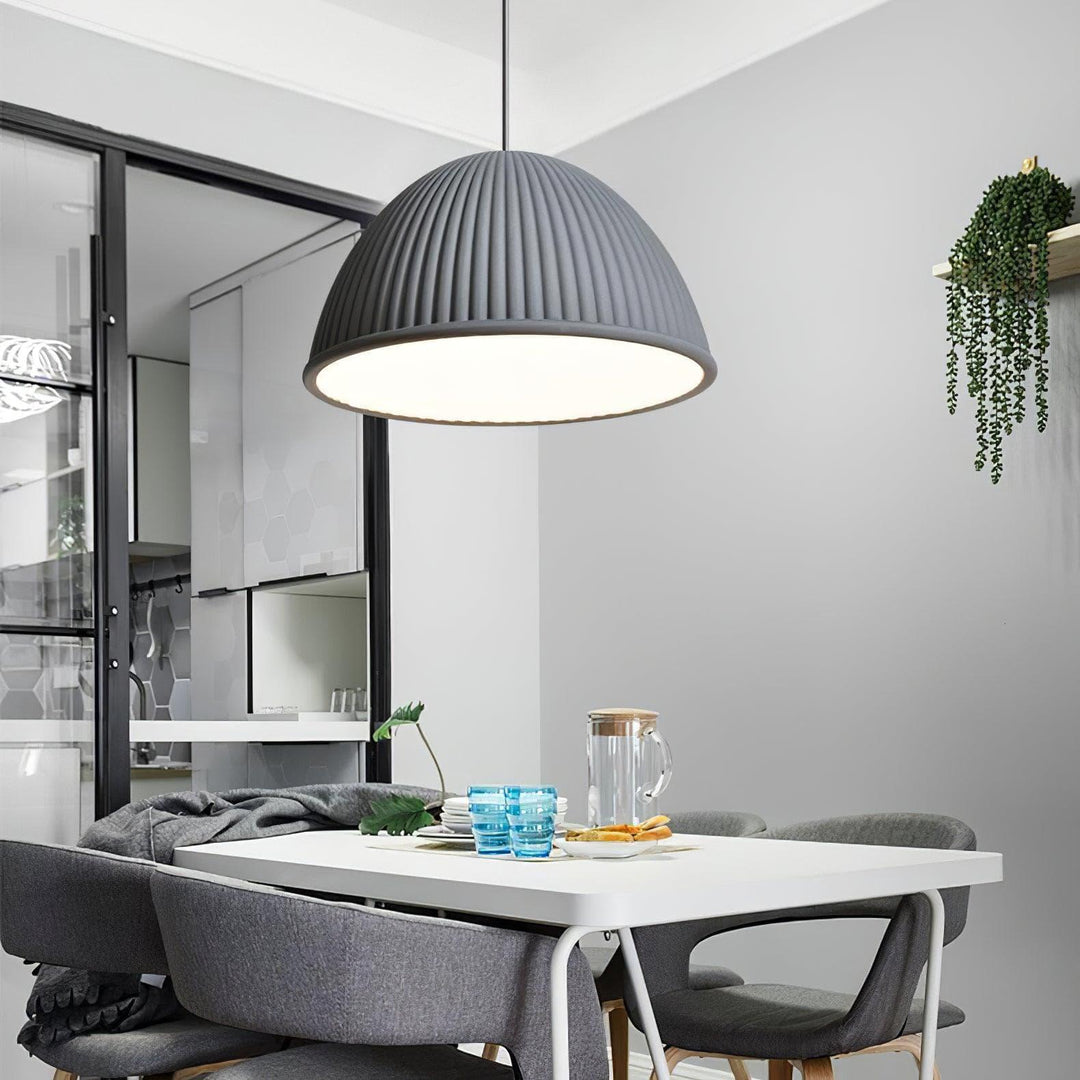 Ribbed Dome Pendant Light