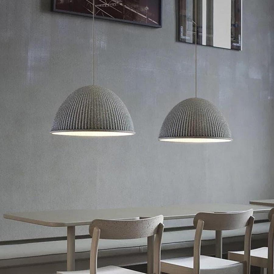 Ribbed Dome Pendant Light