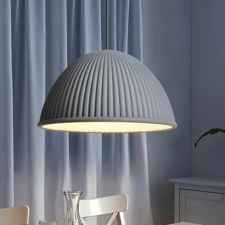 Ribbed Dome Pendant Light