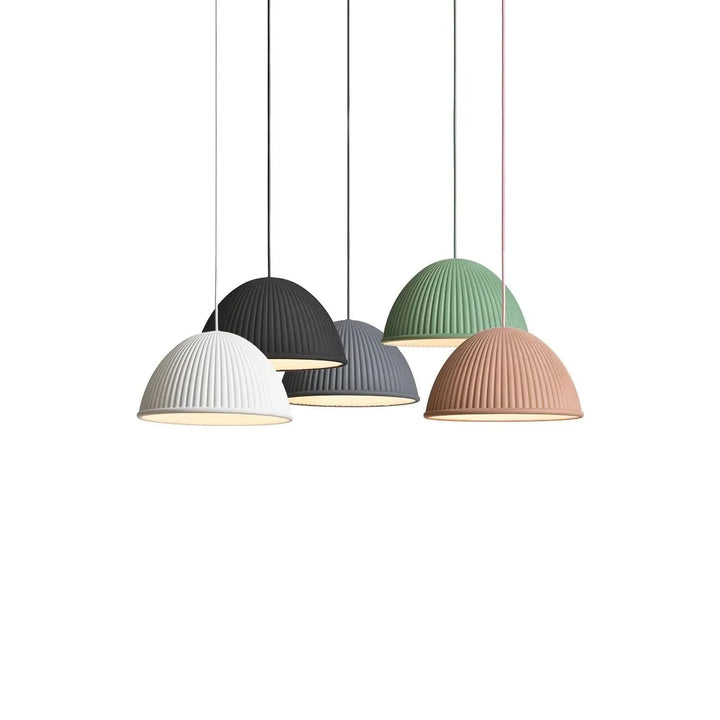 Ribbed Dome Pendant Light