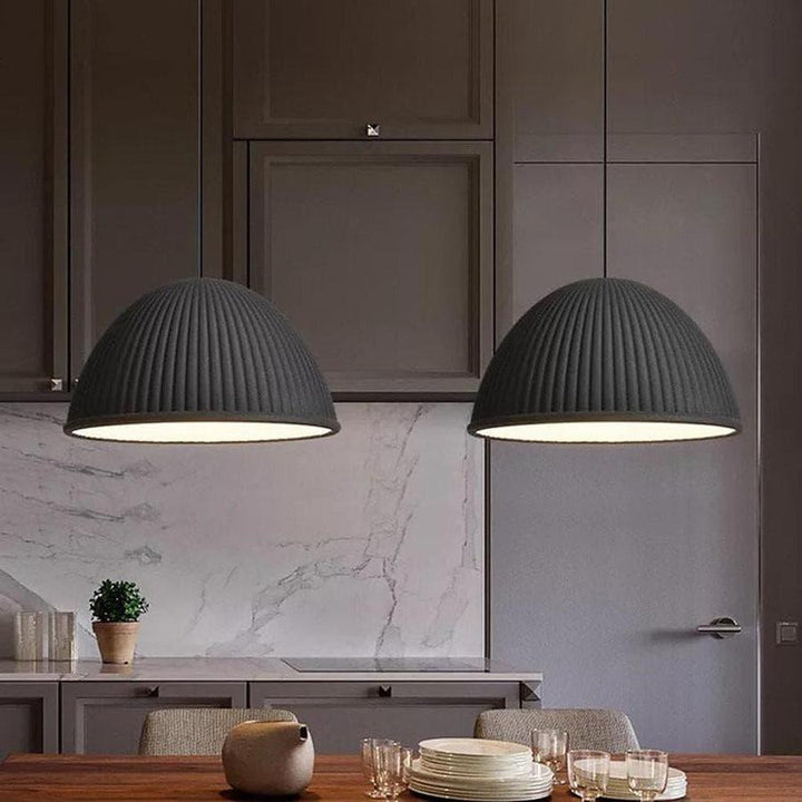 Ribbed Dome Pendant Light