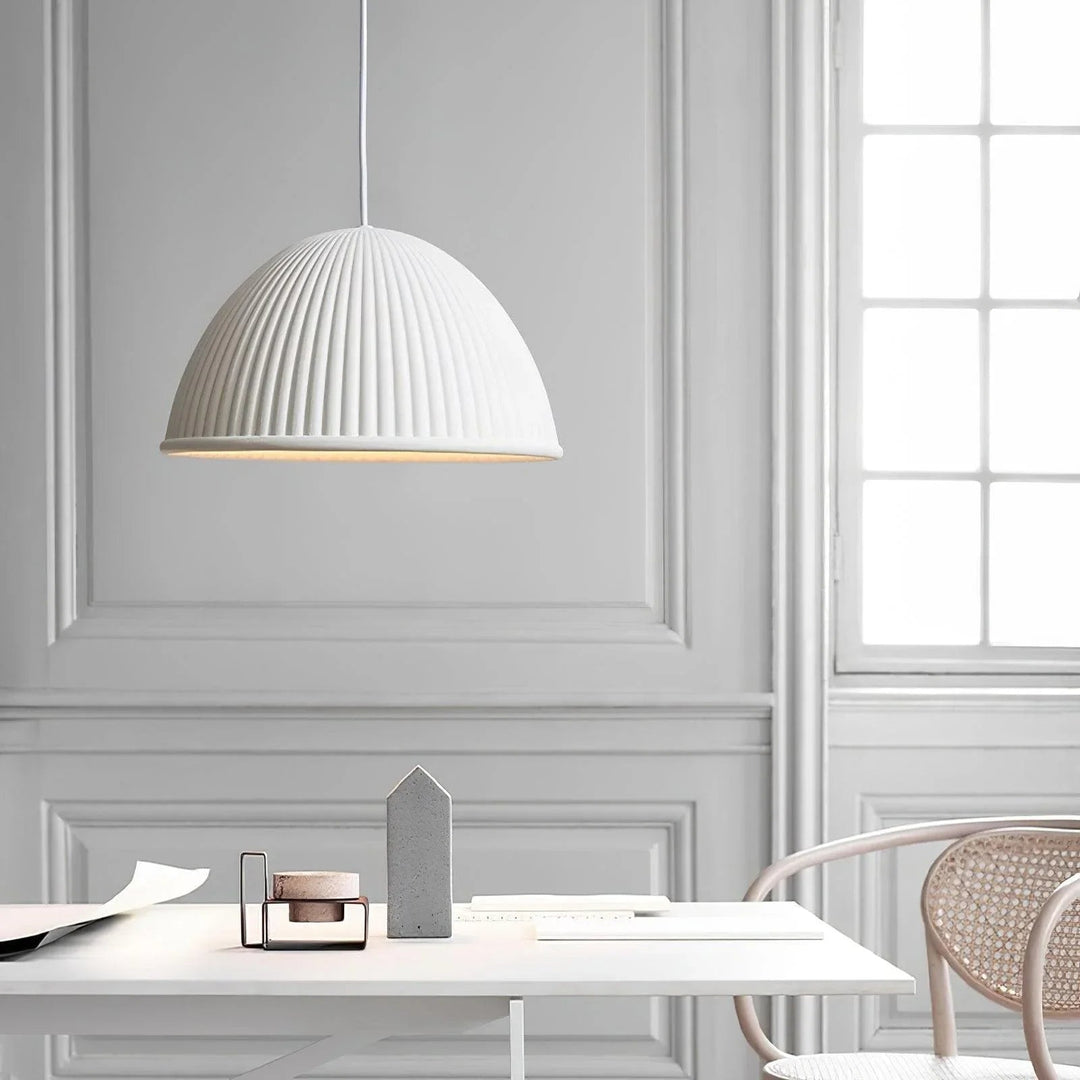 Ribbed Dome Pendant Light