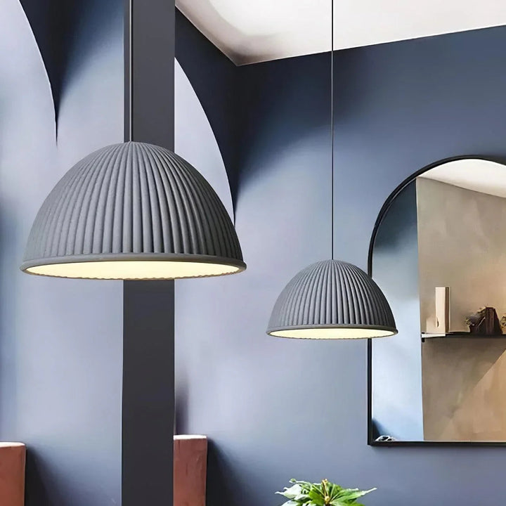 Ribbed Dome Pendant Light
