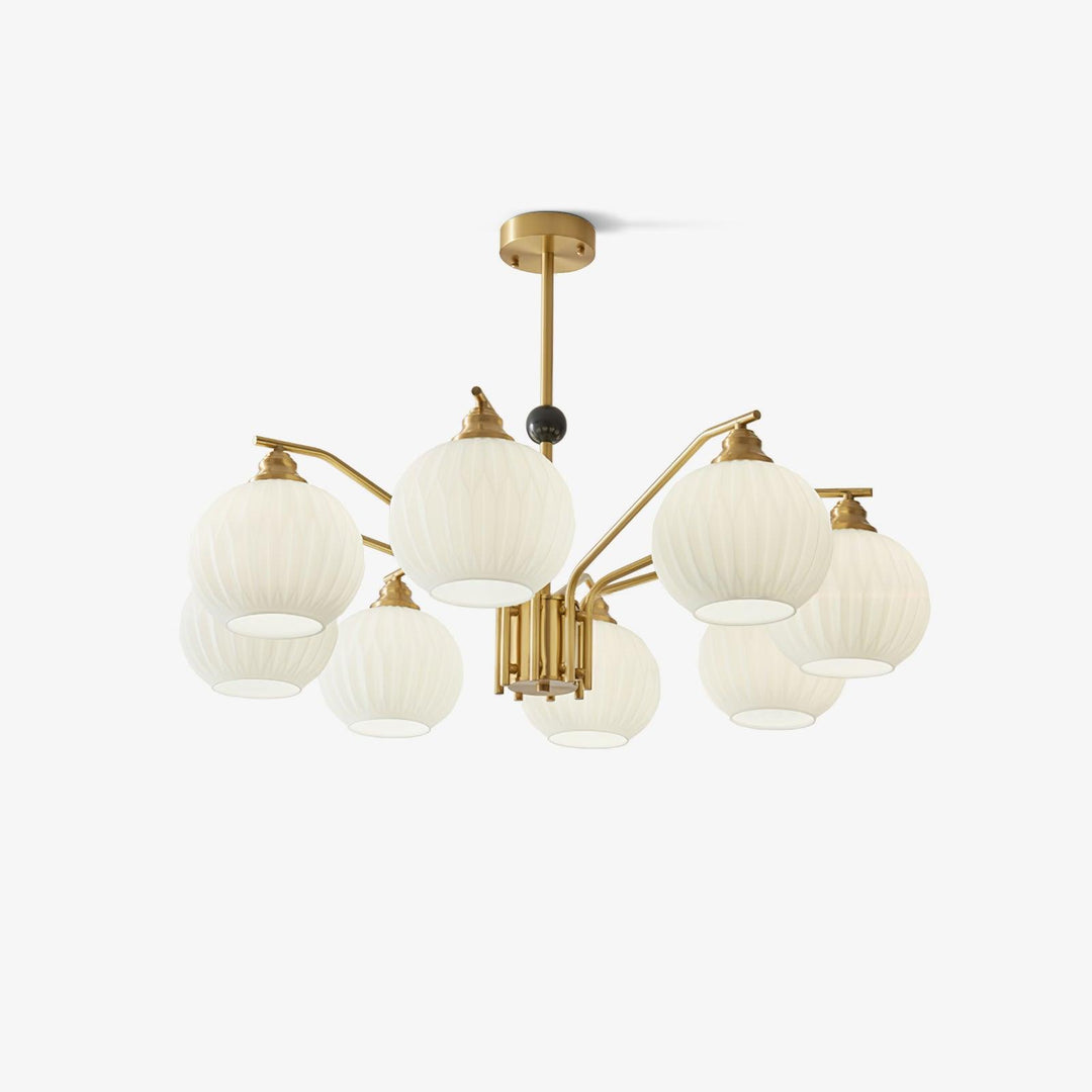 Ribbed Glass Gold Chandelier - Vakkerlight