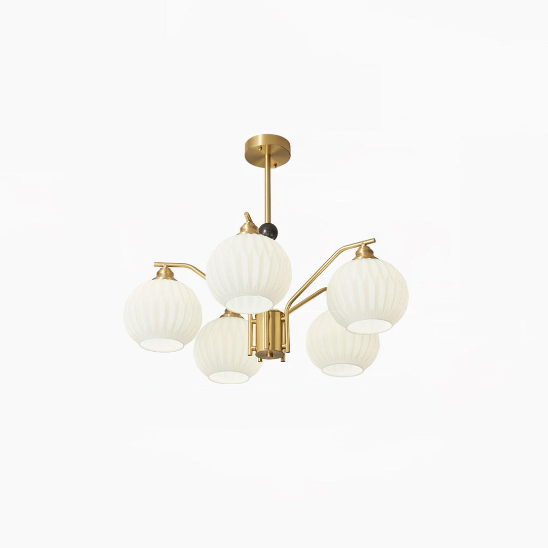 Ribbed Glass Gold Chandelier - Vakkerlight