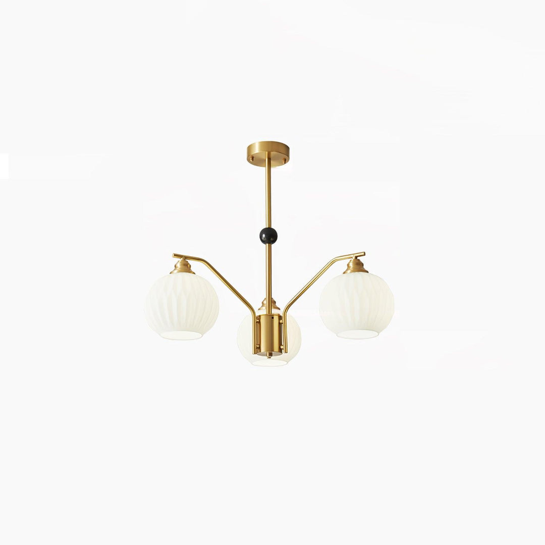 Ribbed Glass Gold Chandelier - Vakkerlight