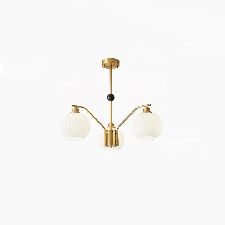 Ribbed Glass Gold Chandelier - Vakkerlight