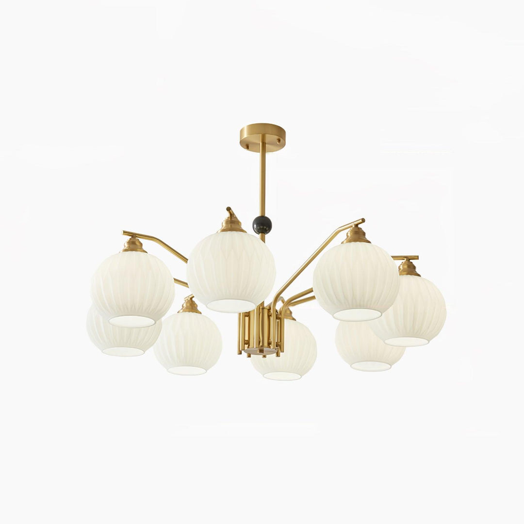 Ribbed Glass Gold Chandelier - Vakkerlight