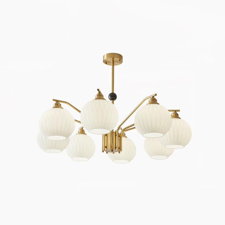 Ribbed Glass Gold Chandelier - Vakkerlight