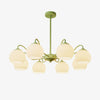 Ribbed Glass Matcha Chandelier - Vakkerlight