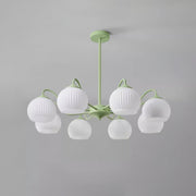 Ribbed Glass Matcha Chandelier
