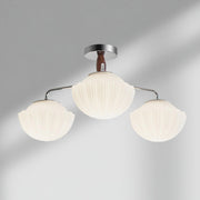 Ribbed Walnut Ceiling Lamp