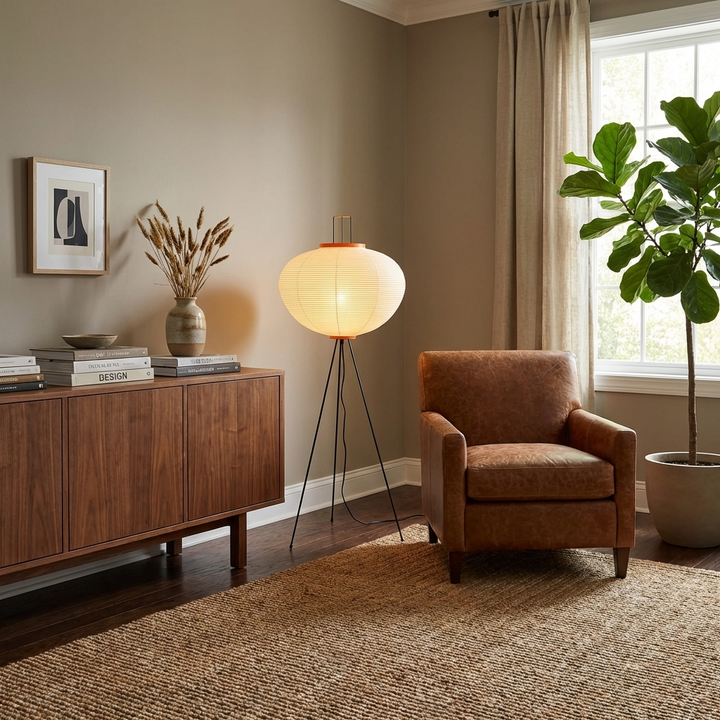 Stehlampe aus Reispapier