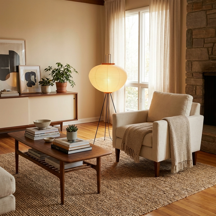 Stehlampe aus Reispapier