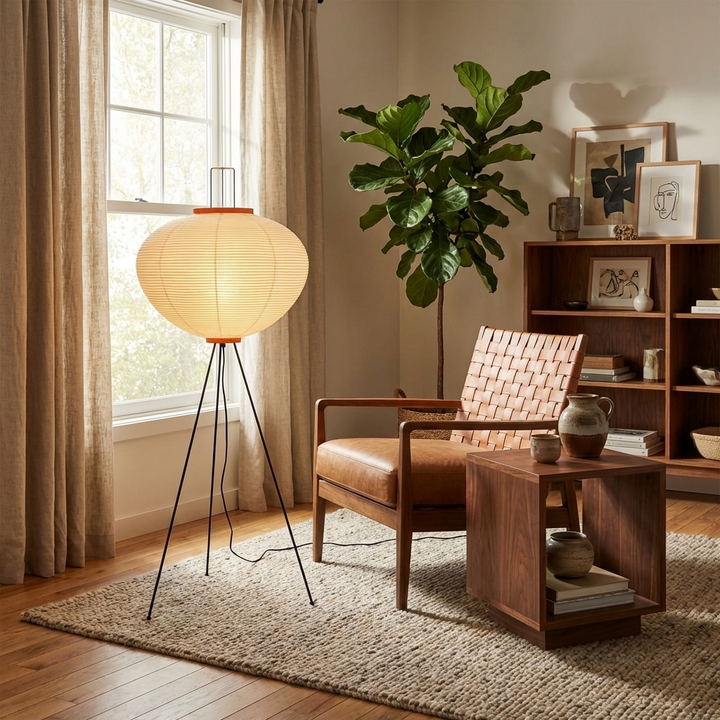 Stehlampe aus Reispapier