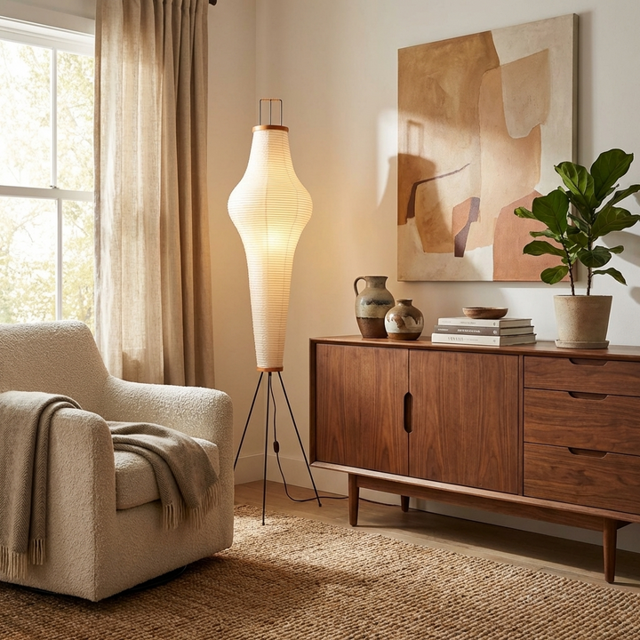 Stehlampe aus Reispapier