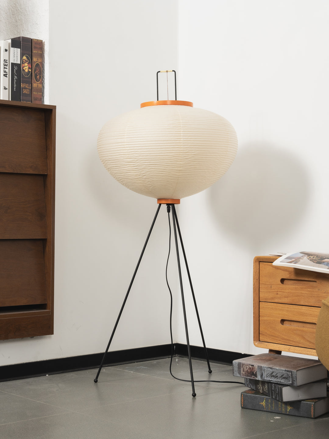 Lampada da terra in carta di riso