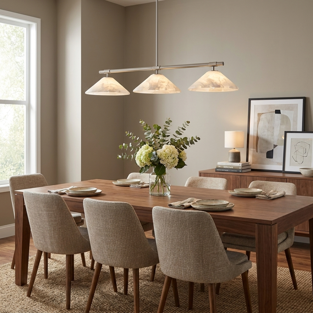 Ridgeline Alabaster Linear Chandelier – detail 5