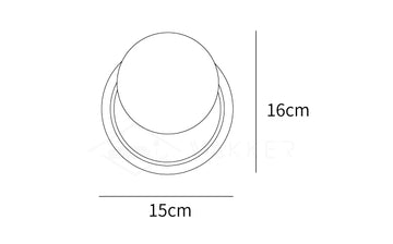 Lampada LED da Parete Forma Anello — Dimension drawings 1