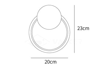 Lampada LED da Parete Forma Anello — Dimension drawings 2