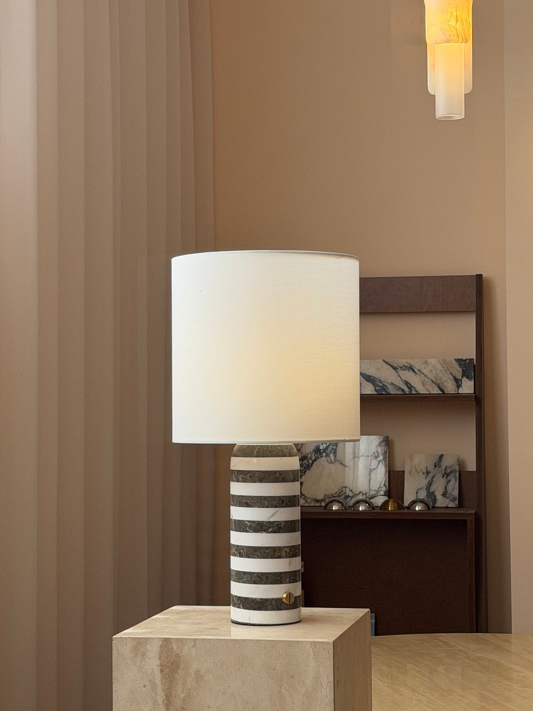 Rivelle Striped Marble Table Lamp