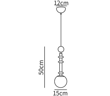 Roman Column Small Pendant Light — Dimension drawings 1