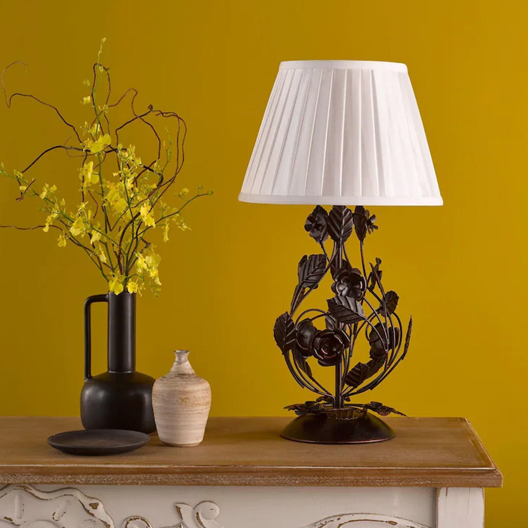 Rosaspina Wrought Iron Rose Table Lamp - Vakkerlight