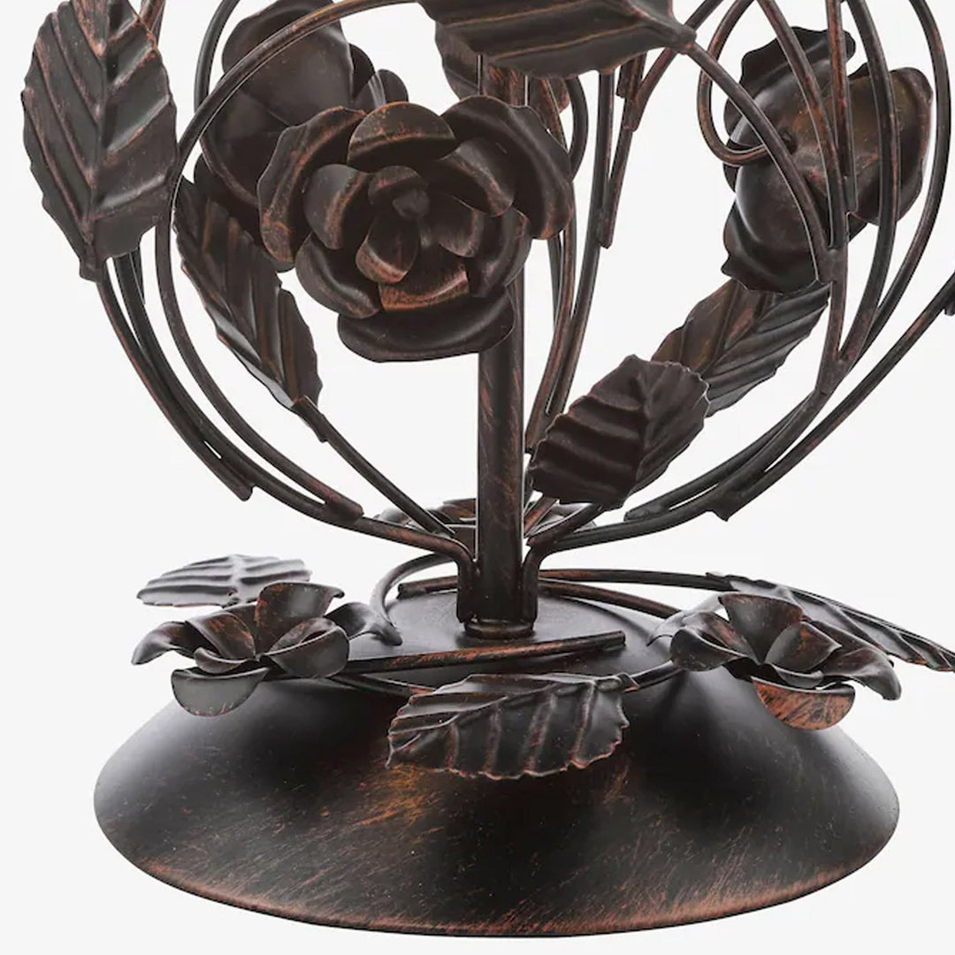 Rosaspina Wrought Iron Rose Table Lamp - Vakkerlight