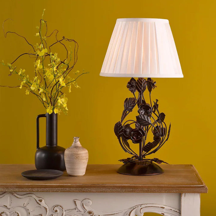 Rosaspina Wrought Iron Rose Table Lamp - Vakkerlight