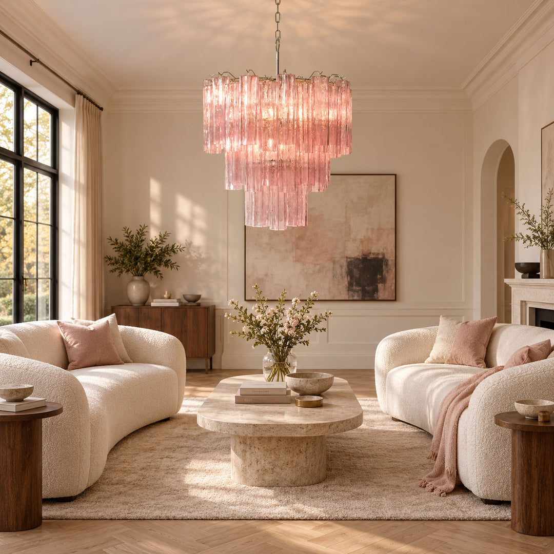 Rose Tubes Glass Chandelier