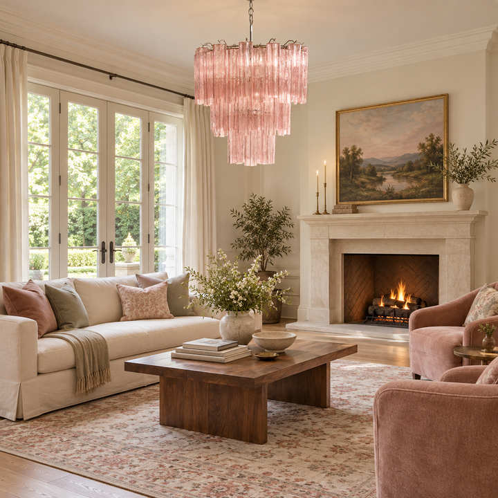 Lampadario Rose Tubes in Vetro