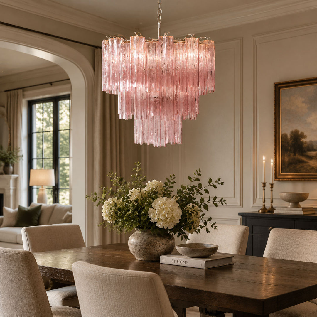 Rose Tubes Glass Chandelier