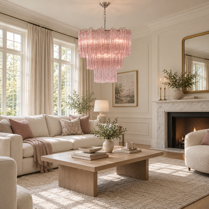 Lampadario Rose Tubes in Vetro